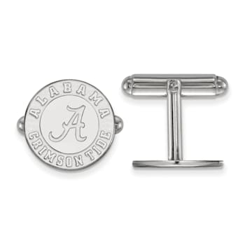 Rhodium Over Sterling Silver LogoArt University of Alabama Cuff Links