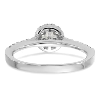 Rhodium Over 14K White Gold Eternal Promise Lab Grown Diamond Halo
Complete Ring 0.508ctw
