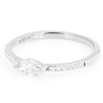 Marquise And Round Lab-Grown Diamond Band Ring In Sterling Silver 0.40ctw