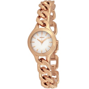 DKNY Women's Chambers White Dial, Rose Stainless Steel Bracelet Watch