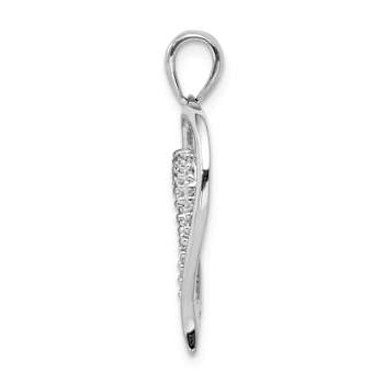 Rhodium Over 14k White Gold Diamond Heart Pendant