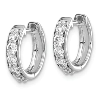 Rhodium Over 14K White Gold Lab Grown Diamond SI1/SI2, G H I, Hinged
Hoop Earrings