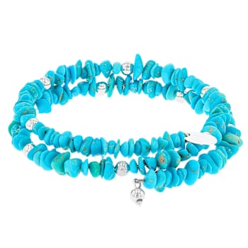 Turquoise Wrap Bracelet In Sterling Silver