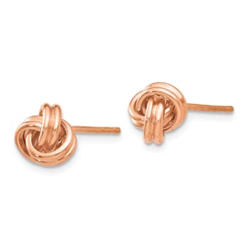 14k Rose Gold Polished 7mm Love Knot Stud Earrings