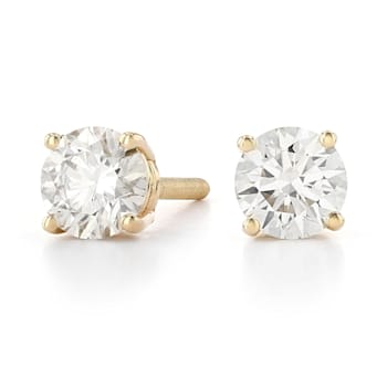 Certified White Lab-Grown Diamond H-I SI 14k Yellow Gold Stud Earrings 1.00ctw