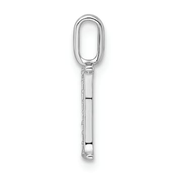 14K White Gold Diamond Letter I Initial Pendant