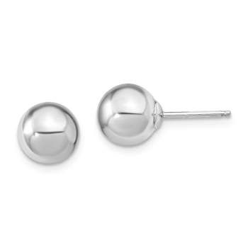 Rhodium Over Sterling Silver 8-9mm Plum/White Imitation Shell Pearl Post
3 Earring Set