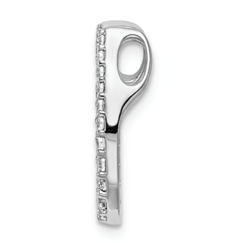 Rhodium Over 14k White Gold Diamond Horseshoe Chain Slide Pendant