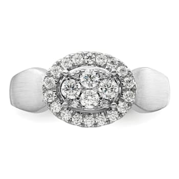 Rhodium Over 14K White Gold Lab Grown Diamond VS/SI GH, Cluster Ring 0.497ctw