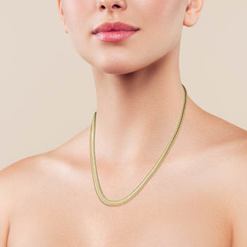 Rachel Zoe 6mm Snake Chain Necklace in 14K Gold Over Brass
