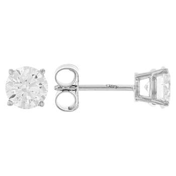 Lab-Grown Diamond Solitaire Stud Earrings 1.00ctw In 10K White Gold