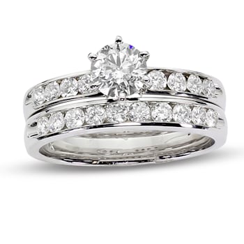 1.00ctw Diamond Channel Engagement Ring in 14k White Gold