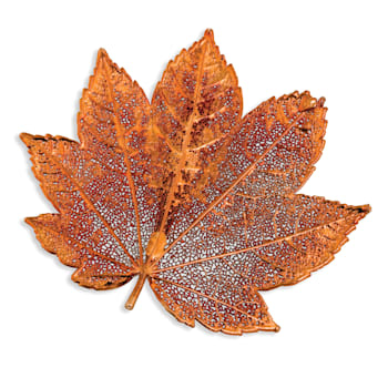 Iridescent Copper Dipped Full Moon Maple Leaf Pin Brooch