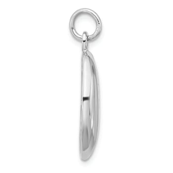 Rhodium Over Sterling Silver Polished Cowrie Shell Pendant