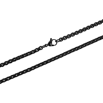 Robert Alton Men's Box Link Chain Necklace 4mmIn Stainless Steel 24 Inch
