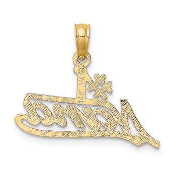 10K Yellow Gold Textured Number 1 NANA Script Charm
