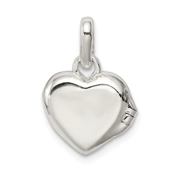 Sterling Silver Blue Enamel Butterfly Heart Locket