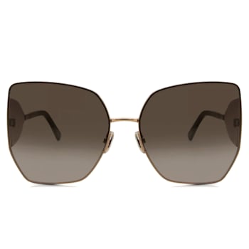 Jimmy Choo River Gold Tone Oversize Frame / Brown Lens Sunglasses