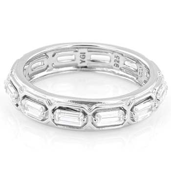 Baguette CZ Eternity Band Ring 2.88ctw In Sterling Silver