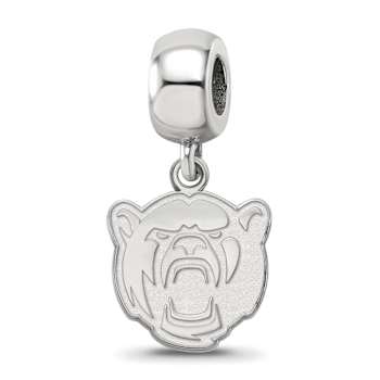 Sterling Silver Rhodium-plated LogoArt Baylor University Small Dangle Bead
