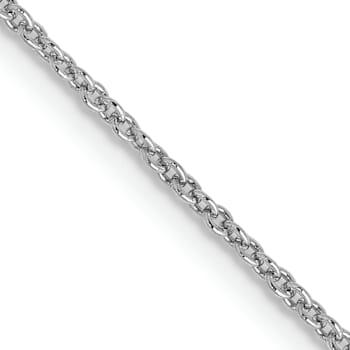 Rhodium Over 10k White Gold 1.2mm Solid Cable 20 Inch Chain