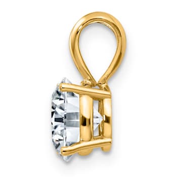 14K Yellow Gold 1.50 ct. 7.5mm Round G H I True Light Moissanite
Solitaire Pendant with Chain