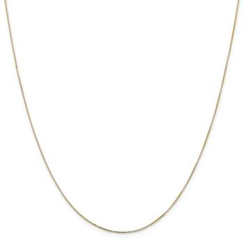 14k Yellow Gold 0.5mm Solid Box Link 16 Inch Chain