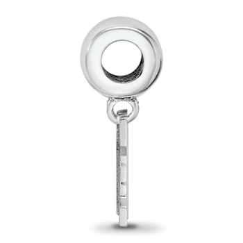 Sterling Silver Rhodium-plated LogoArt Montana State University Small
Dangle Bead