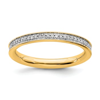 14K Yellow Gold Over Sterling Silver Stackable Expressions and Diamonds
Ring 0.195ctw