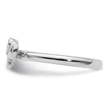 Sterling Silver Stackable Expressions Elephant Diamond Ring 0.029ctw