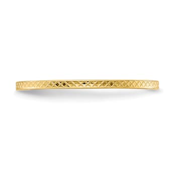 14K Yellow Gold 1.2mm Criss-Cross Pattern Stackable Expressions Band