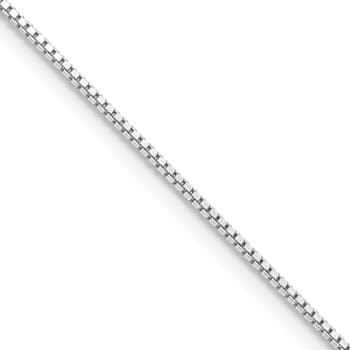 Rhodium Over Sterling Silver .9mm Box Chain Necklace