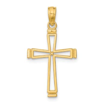 14k Yellow Gold Cut-out Cross Pendant