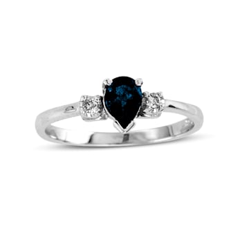 0.51ctw Sapphire and Diamond Ring in 14k White Gold