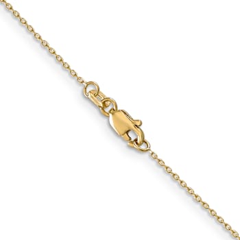 10k Yellow Gold 0.8mm Diamond-Cut Cable 16 Inch Chain