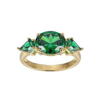 Green Cubic Zirconia 18k Yellow Gold Over Sterling Silver May Birthstone
Ring 5.08ctw