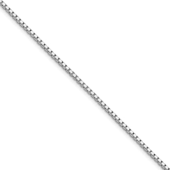 Rhodium Over Sterling Silver 1.7mm 8 Sided D/C Mirror Box Chain w/2in
ext Necklace