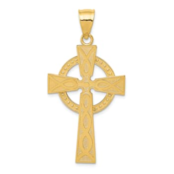 14K Yellow Gold Celtic Cross Pendant