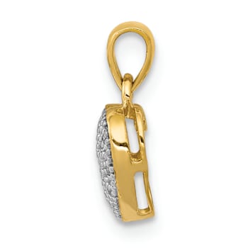 14K Two-tone Gold  Diamond Heart Pendant