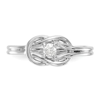 Rhodium Over 14K White Gold First Promise Diamond Promise/Engagement
Ring 0.11ctw