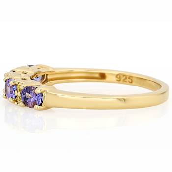 Tanzanite And Multi-Color Lab-Grown Diamond Ring In 18K Gold Over
Sterling Silver 0.64ctw
