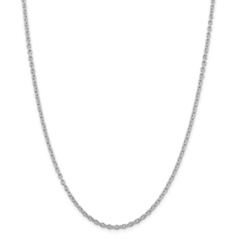 Rhodium Over Sterling Silver 2.75mm Cable Chain
