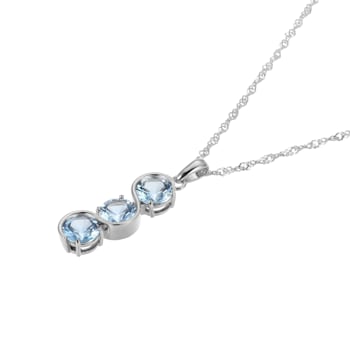 Lab Created Blue Spinel Platinum Over Sterling Silver March Birthstone
Pendant 3.61ctw