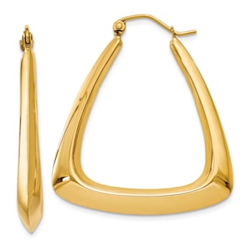14k Yellow Gold 3/4" Fancy Hoop Earrings