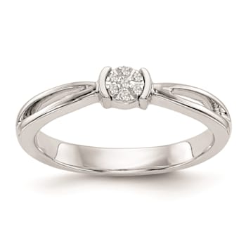 Rhodium Over 14K White Gold First Promise Diamond Promise/Engagement Ring