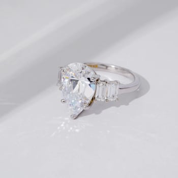 White Cubic Zirconia Platinum Over Sterling Silver Ring 10.92ctw