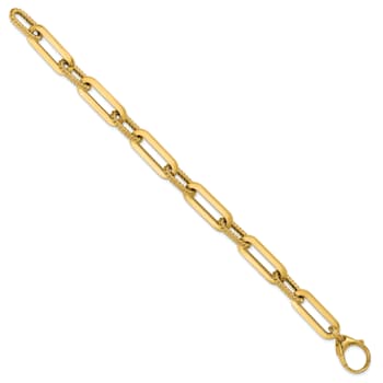 14K Yellow Gold Oval Link 8 Inch Bracelet