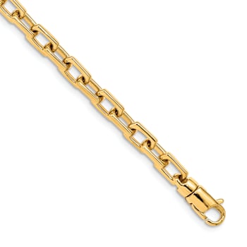 10k Yellow Gold 5mm Hand-polished Fancy Link Bracelet