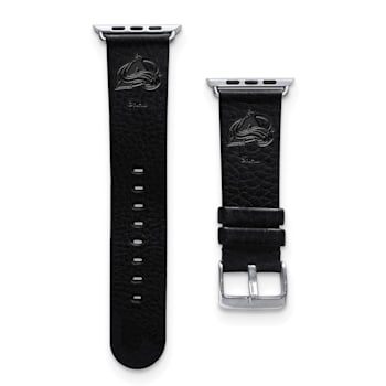 Gametime NHL Colorado Avalanche Black Leather Apple Watch Band (38/40mm
M/L). Watch not included.