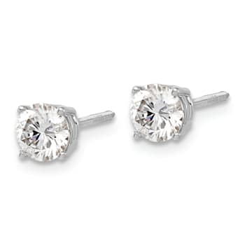Rhodium Over 14K White Gold 1ct. 5.0mm Round G H I True Light Moissanite
Screwback Earrings